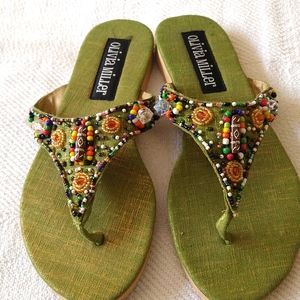 Olivia Miller beaded flip flops size 6.5